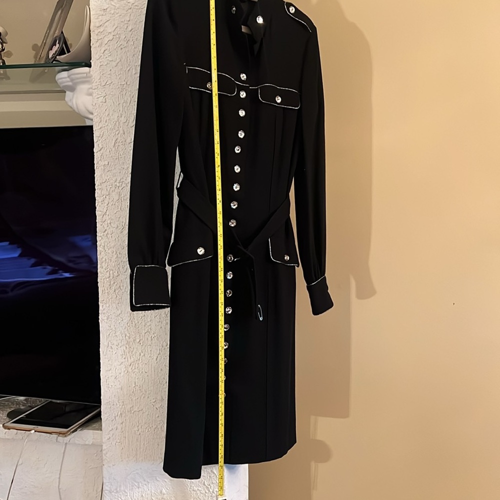 $2999 Loris Azzaro Sz42 Elegant Black Button-Down Dress - Picture 14 of 15